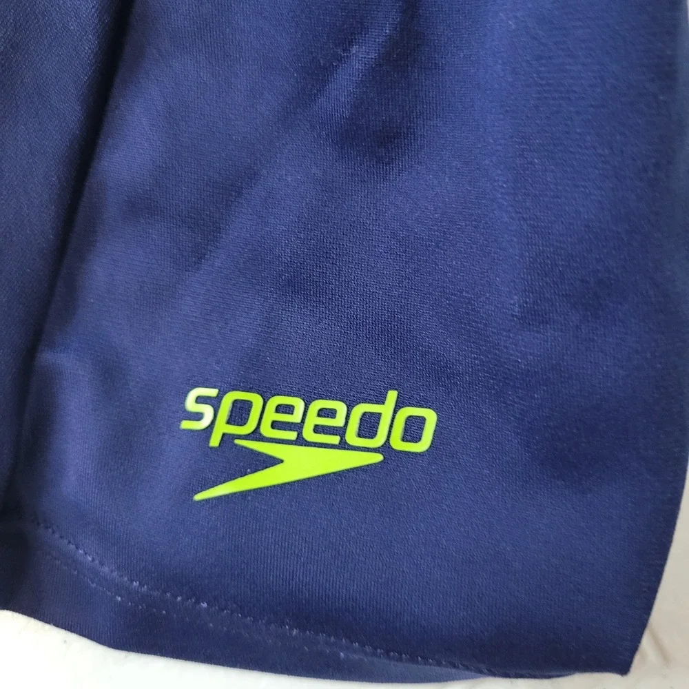 Speedo Endurance Girls Swim Dress Navy Blue‎ Neon Green Size 16 NWT 7231230